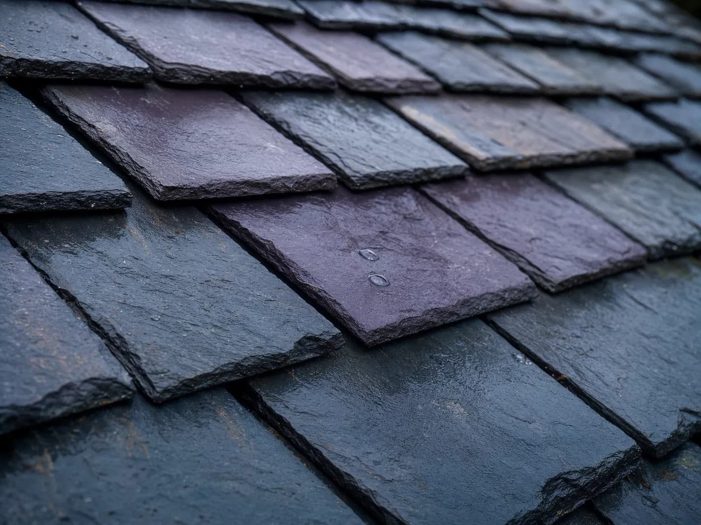 Natural Vermont slate roof detail